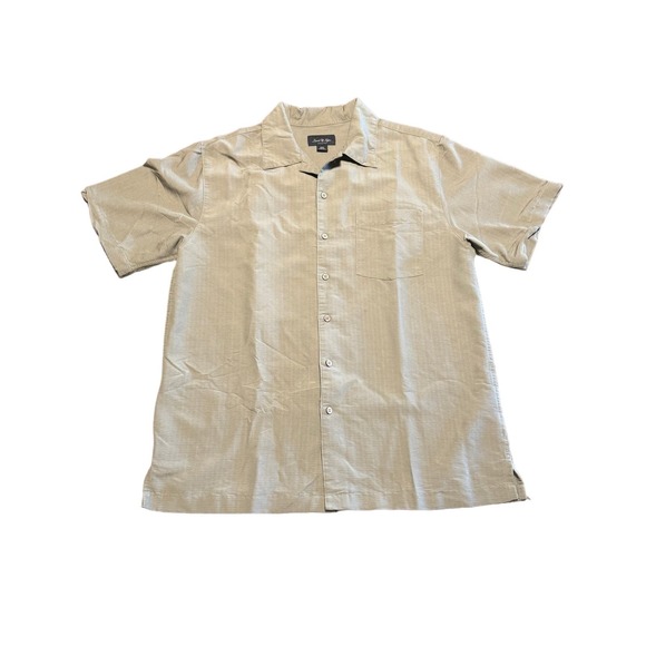 David Taylor Collection Men’s Khaki Short-sleeve Button Down Shirt - Picture 1 of 7